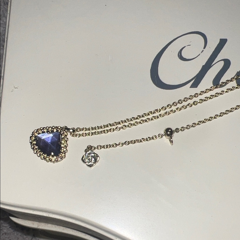 Gold Necklace with Purple Pendant Kendra Scott